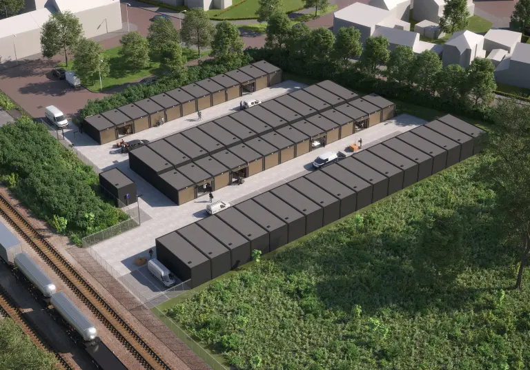 Garageboxen aan de Sasse Poort in Sas van Gent